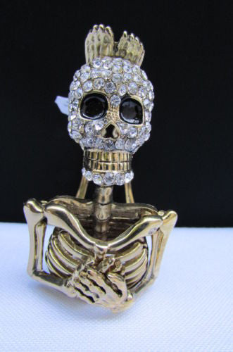 Gold Skeleton Cuff Bracelet Body Bones Halloween Style Fashion Jewelry New Women Accessories - alwaystyle4you - 10