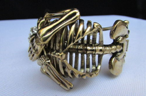Gold Skeleton Cuff Bracelet Body Bones Halloween Style Fashion Jewelry New Women Accessories - alwaystyle4you - 3