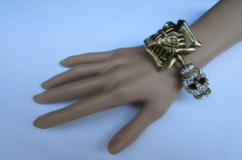 Gold Skeleton Cuff Bracelet Body Bones Halloween Style Fashion Jewelry New Women Accessories - alwaystyle4you - 8