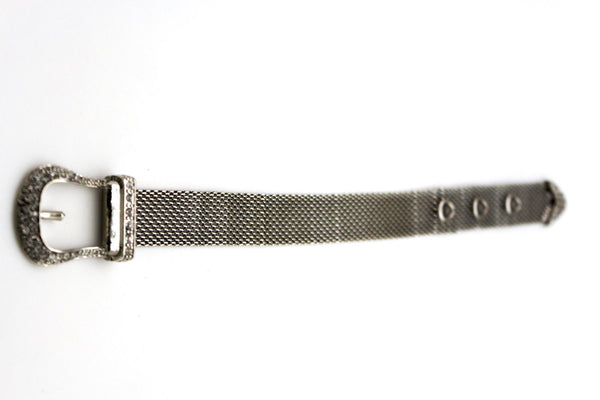 Silver Metal Wrist Bangle Bracelet Rhinestones Belt Buckle Charm New Women Fashion Jewelry Accessories - alwaystyle4you - 5