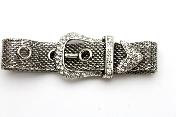 Silver Metal Wrist Bangle Bracelet Rhinestones Belt Buckle Charm New Women Fashion Jewelry Accessories - alwaystyle4you - 10