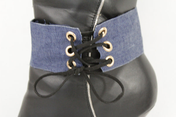 Brown Black Lavender Gold Blue Animal Print Leopard Corset Shoe Boot Anklet Bracelet Accessories