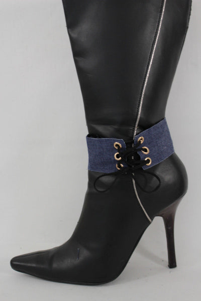 Brown Black Lavender Gold Blue Animal Print Leopard Corset Shoe Boot Anklet Bracelet Accessories