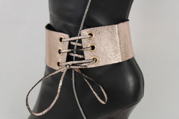 Brown Black Lavender Gold Blue Animal Print Leopard Corset Shoe Boot Anklet Bracelet Accessories