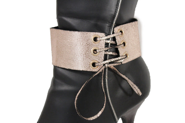 Brown Black Lavender Gold Blue Animal Print Leopard Corset Shoe Boot Anklet Bracelet Accessories