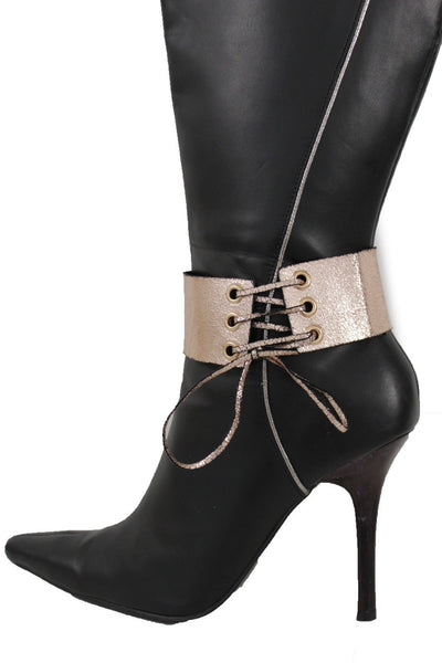 Brown Black Lavender Gold Blue Animal Print Leopard Corset Shoe Boot Anklet Bracelet Accessories
