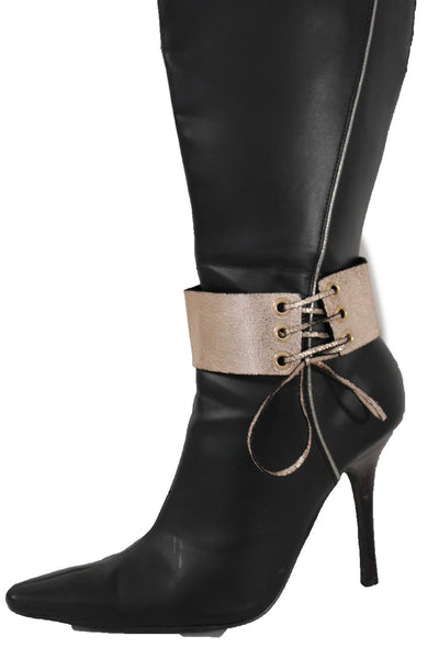 Brown Black Lavender Gold Blue Animal Print Leopard Corset Shoe Boot Anklet Bracelet Accessories