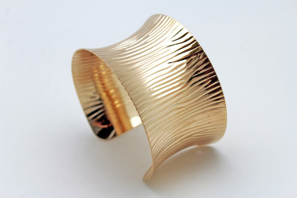 Gold Silver Metal Wide Bracelet Light Trendy Shiny Style New Women Fashion Jewelry Accessories