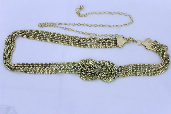 Gold / Silver Mesh Braided Metal Hip High Waist Belt New Women Fashion Accessories Plus Size M L XL - alwaystyle4you - 13