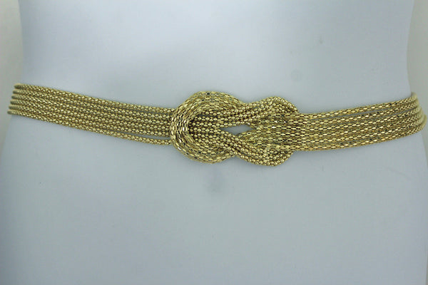 Gold / Silver Mesh Braided Metal Hip High Waist Belt New Women Fashion Accessories Plus Size M L XL - alwaystyle4you - 15