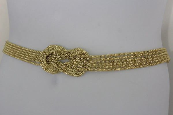 Gold / Silver Mesh Braided Metal Hip High Waist Belt New Women Fashion Accessories Plus Size M L XL - alwaystyle4you - 19