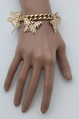Gold Metal Chain Bracelet Multi Butterfly Charm Wrist Trendy New Women Fashion Jewelry Accessories - alwaystyle4you - 3