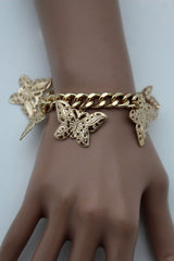 Gold Metal Chain Bracelet Multi Butterfly Charm Wrist Trendy Women Fashion Jewelry Accessories - alwaystyle4you - 1