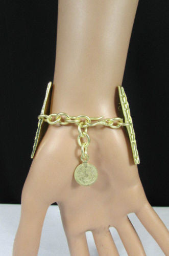 Gold Metal Plate Chains Bracelet African Trible Style Fashion New Women Jewelry Accessories - alwaystyle4you - 9