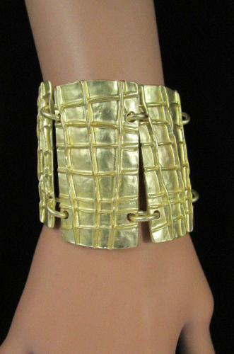 Gold Metal Plate Chains Bracelet African Trible Style Fashion New Women Jewelry Accessories - alwaystyle4you - 2