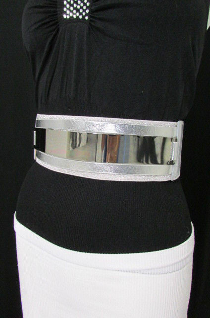 Fashion Women Full Metal Plate Wide Waist Gold Chic Belt Size