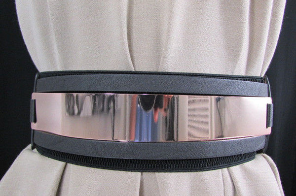 Gold Black / Gold / Silver Full Metal Gold Plate Wide Waist Chic Belt Fashion New Women Accessories Regular & Plul Size - alwaystyle4you - 23