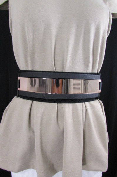 Gold Black / Gold / Silver Full Metal Gold Plate Wide Waist Chic Belt Fashion New Women Accessories Regular & Plul Size - alwaystyle4you - 25