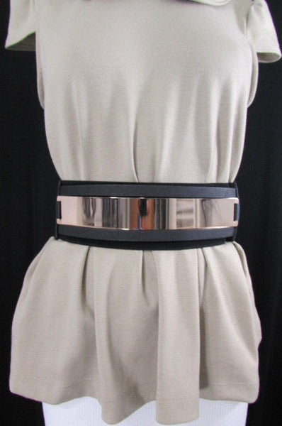 Gold Black / Gold / Silver Full Metal Gold Plate Wide Waist Chic Belt Fashion New Women Accessories Regular & Plul Size - alwaystyle4you - 32