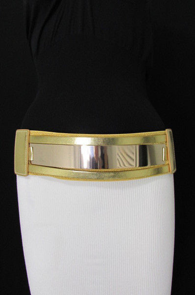 Gold Black / Gold / Silver Full Metal Gold Plate Wide Waist Chic Belt Fashion New Women Accessories Regular & Plul Size - alwaystyle4you - 6