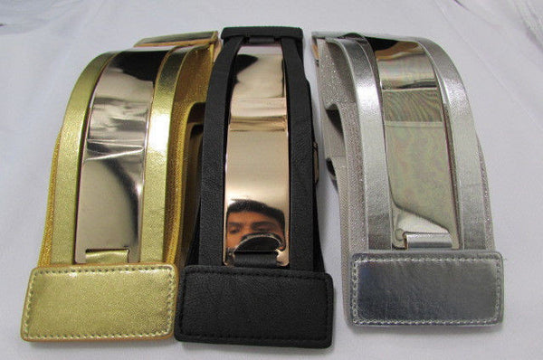 Gold Black / Gold / Silver Full Metal Gold Plate Wide Waist Chic Belt Fashion New Women Accessories Regular & Plul Size - alwaystyle4you - 37