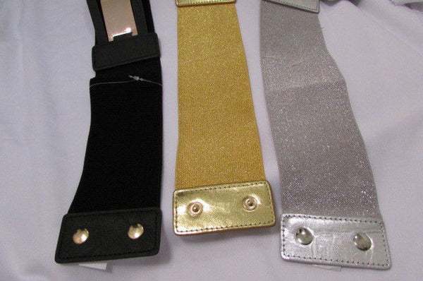 Gold Black / Gold / Silver Full Metal Gold Plate Wide Waist Chic Belt Fashion New Women Accessories Regular & Plul Size - alwaystyle4you - 38