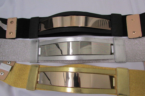 Gold Black / Gold / Silver Full Metal Gold Plate Wide Waist Chic Belt Fashion New Women Accessories Regular & Plul Size - alwaystyle4you - 39