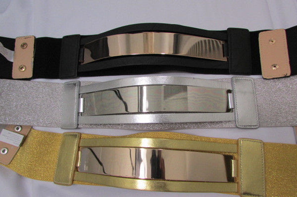 Gold Black / Gold / Silver Full Metal Gold Plate Wide Waist Chic Belt Fashion New Women Accessories Regular & Plul Size - alwaystyle4you - 39