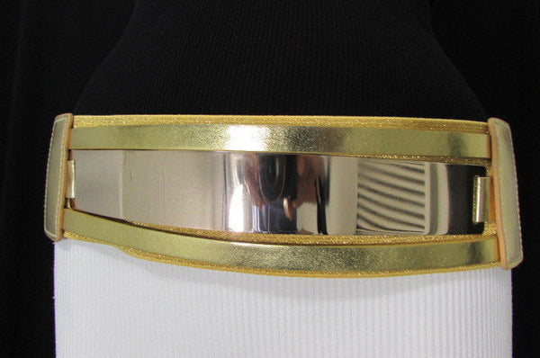 Gold Black / Gold / Silver Full Metal Gold Plate Wide Waist Chic Belt Fashion New Women Accessories Regular & Plul Size - alwaystyle4you - 44
