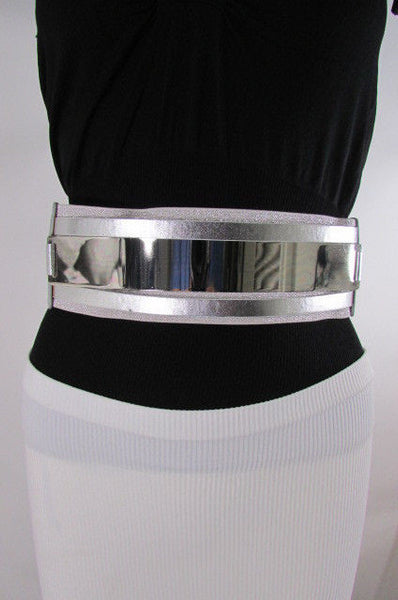Gold Black / Gold / Silver Full Metal Gold Plate Wide Waist Chic Belt Fashion New Women Accessories Regular & Plul Size - alwaystyle4you - 9