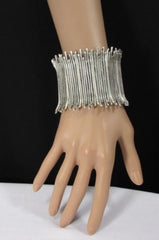 Silver Metal Elastic Bracelet Turkey Hand Made African Tribal Style New Women Fashion Jewelry Accessories - alwaystyle4you - 3
