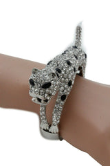 Rhinestone Jaguar Cuff Bracelet