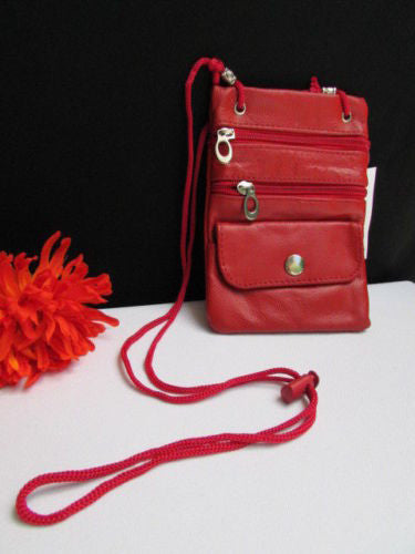 Hot Red Traveling Small Bag Wallet Genuine Leather Crossbody Handbag New Women Fashion