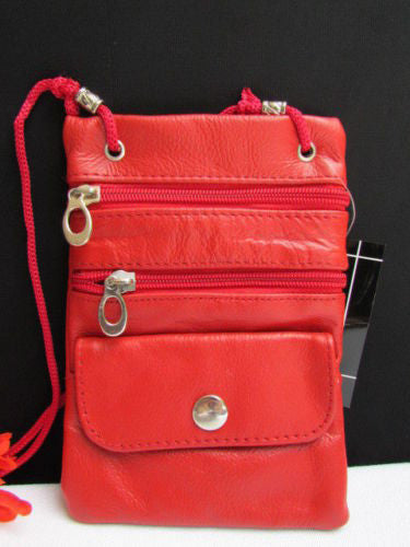 Hot Red Traveling Small Bag Wallet Genuine Leather Crossbody Handbag New Women Fashion