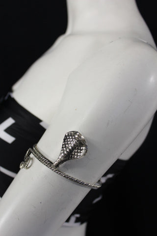 New Women Upper Arm Cuff Bracelet Silver Snake Metal Fashion Jewelry Chain Cobra - alwaystyle4you - 1
