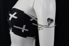 New Women Upper Arm Cuff Bracelet Silver Snake Metal Fashion Jewelry Chain Cobra - alwaystyle4you - 2