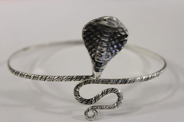 Silver Metal Upper Arm Cuff Bracelet Snake Cobra New Women Fashion Jewelry Accessories