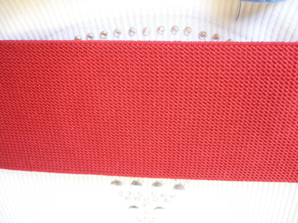 Red Faux Leather Stretch Back Crocodile Stamp Wide Belt Gold Metal Buckle New Women Accessories XS-L - alwaystyle4you - 9
