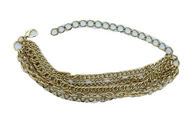 Cute Women Trendy Vintage Gold Color Metal Chain Boot Bracelet Western Shoe Charm Fashion Jewelry