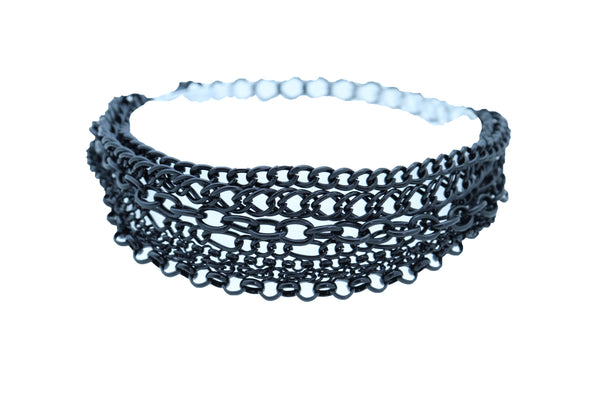 Brand New Women Black Metal Chain Boot Bracelet Anklet Shoe Wave Charm Texas Western Style
