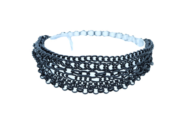 Brand New Women Black Metal Chain Boot Bracelet Anklet Shoe Wave Charm Texas Western Style