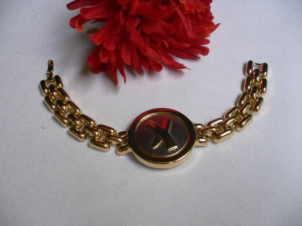 Gold Metal Shield Chains X Circle 80' Style Retro Bracelet New Women Men Fashion Jewelry Accessories - alwaystyle4you - 4