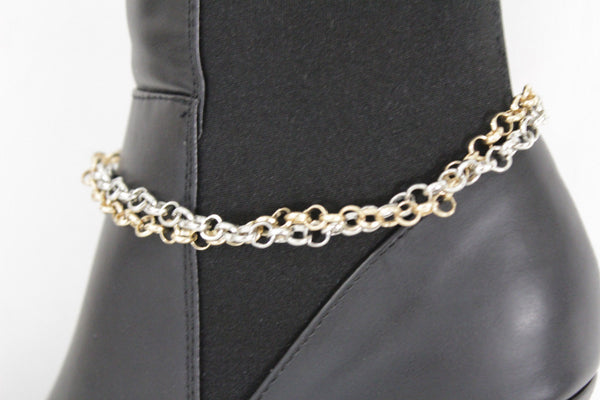 New Women Western Hot Fashion Bracelet Gold Silver Metal Chain Anklet Bling Shoe Charms