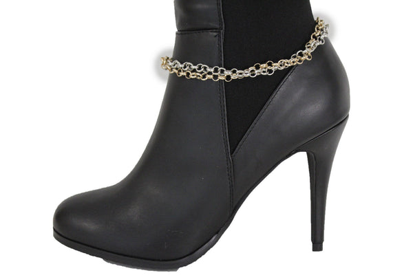 New Women Western Hot Fashion Bracelet Gold Silver Metal Chain Anklet Bling Shoe Charms