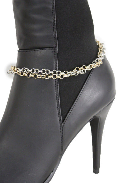New Women Western Hot Fashion Bracelet Gold Silver Metal Chain Anklet Bling Shoe Charms