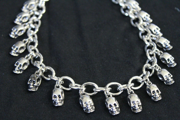Silver Wallet Chain Key Chain Mini Skull Metal Skeleton Biker Jean Trucker Men Accessories