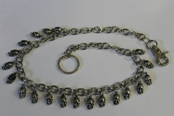 Silver Wallet Chain Key Chain Mini Skull Metal Skeleton Biker Jean Trucker Men Accessories