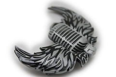 Silver Metal Radio Music Microphone Fire Wings Belt Buckle Men Accessories