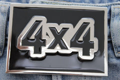 Silver Black Large Square Big Sing 4X4 Western Hip Hop Belt Buckle Men