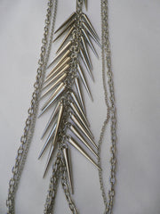 Silver Gold Metal Body Chain Long Spikes Special Necklace Trendy Accessories